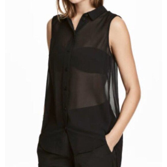 H&M Sheer Black Blouse - size small - Picture 1 of 1